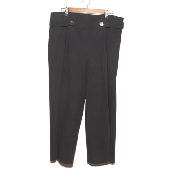 Worthington Black Crop Wide Leg Pants Size 14  High Waist - Picture 1 of 8